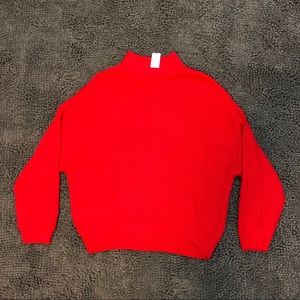 Express Red Turtleneck Cardigan Sweater size S